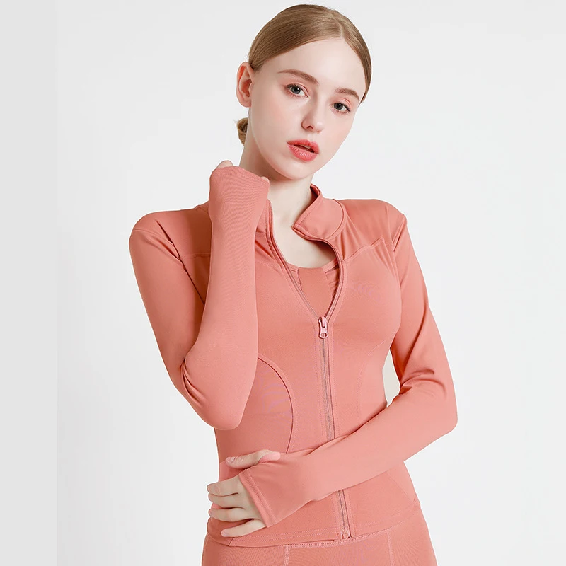 

Women's Jacket Cardigan for Women Autumn and Winter Workout Wear Stand Collar Running Summit Quick Drying Tight Yoga Top