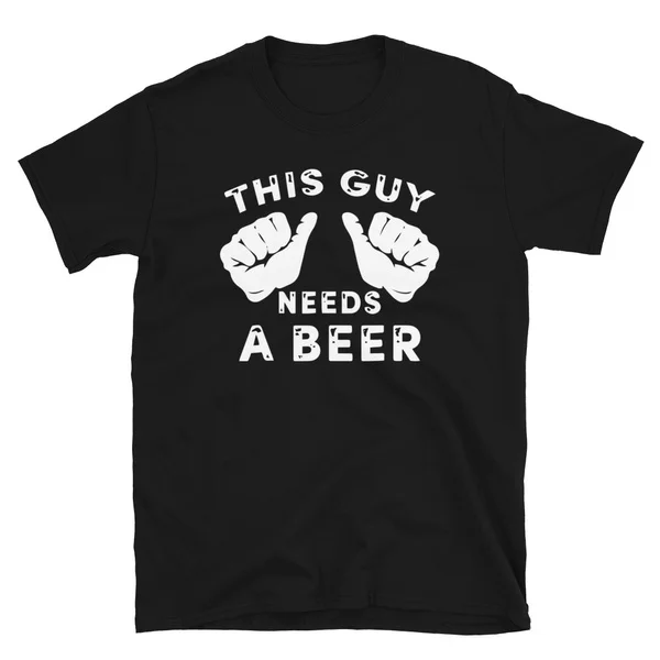 

Mens This Guy Needs A Beer T-Shirt - Funny Mens Drinking Gift Tee