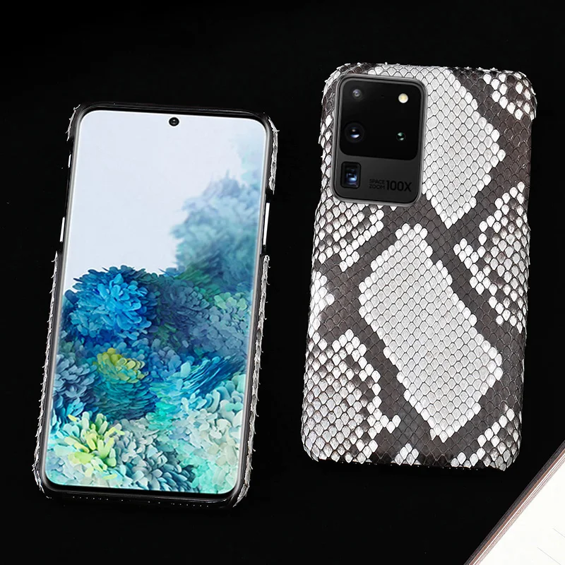 genuine leather phone case for samsung galaxy note 20 10 9 8 s20 ultra s10 s10e s9 s8 plus luxury natural python skin back cover free global shipping