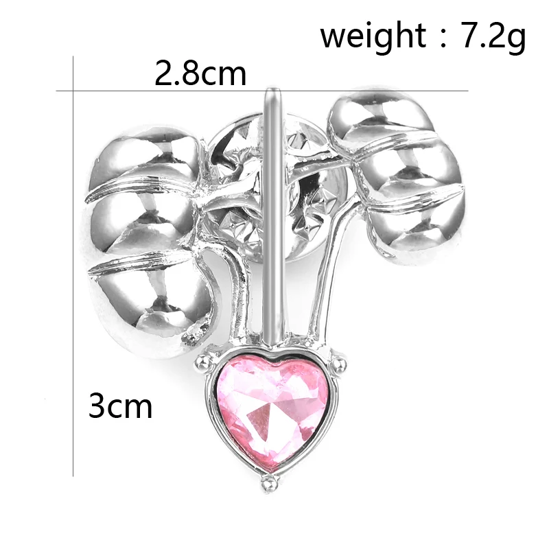 heart crystal Золотые, серебряные, розовые, золотые медицинские броши, эмалированная булавка для мужчин и женщин, подарки, куртки, значок на воротник, нагрудные булавки, кнопка, сумка, ювелирное изделие, аксессуары - Окраска металла: heart crystal