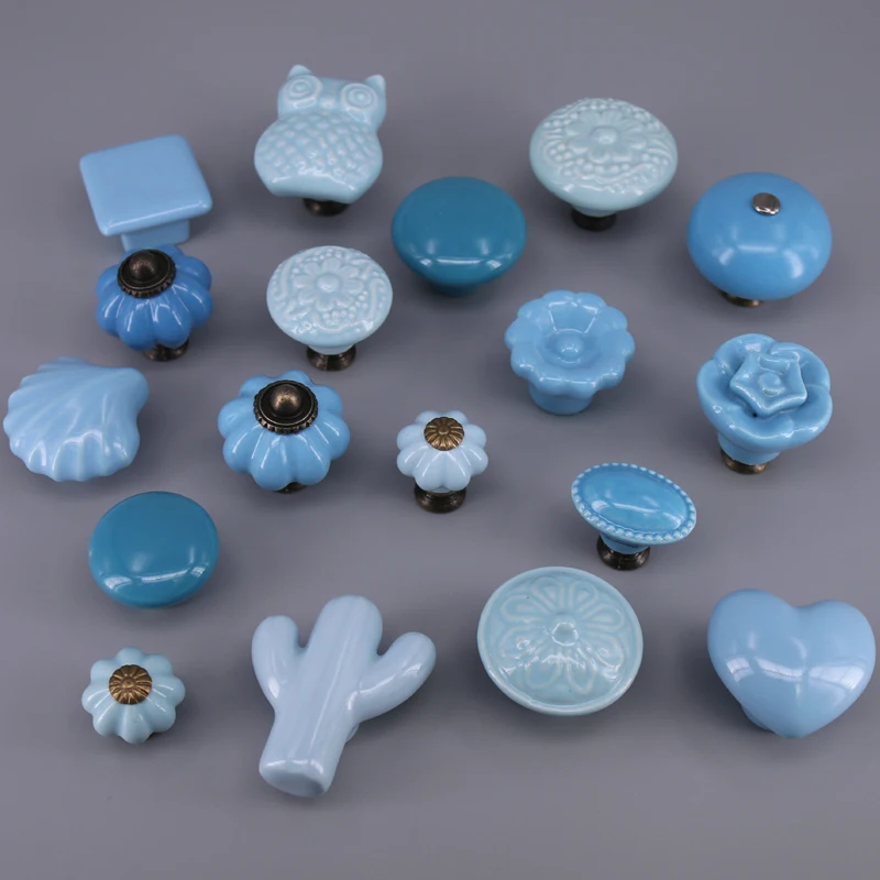 1 шт. голубая ручка для выдвижного ящика в стиле кантри комод выдвижная