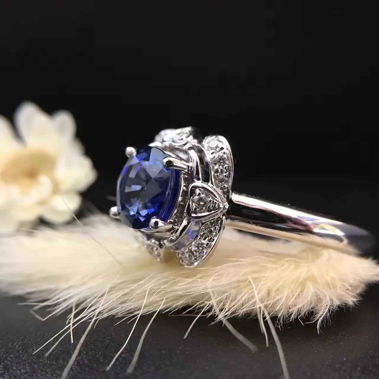 1.428ct+ 0.108ct 18K золото натуральный сапфир женское кольцо с алмазной установкой новое Изысканное Украшение на свадьбу обручальное кольцо