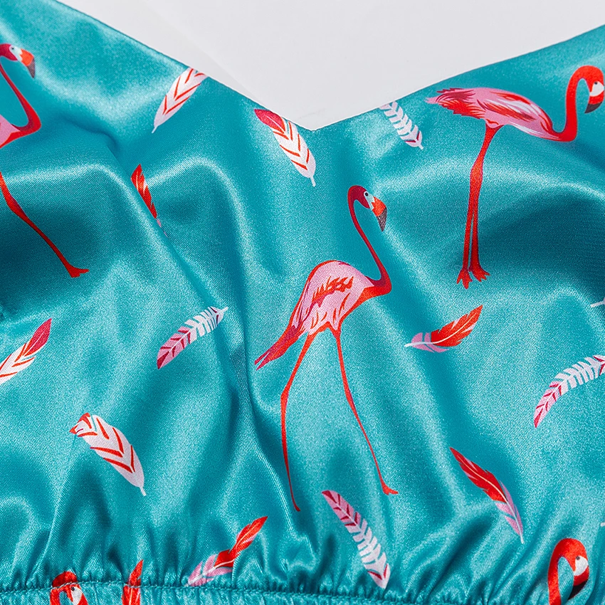 Пижамный комплект HiLoc с принтом фламинго Женский из двух предметов милая Пижама