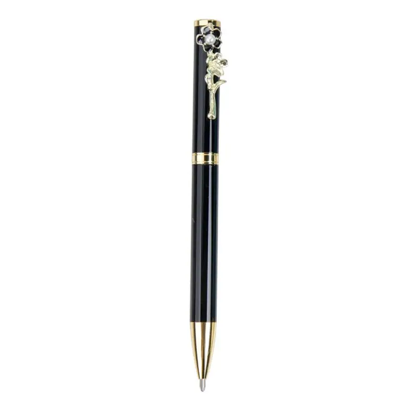 

Metal Imitation Pearl Peach Blossom Ballpoint Pen Flower Signature Writing Tool School Office Supplies