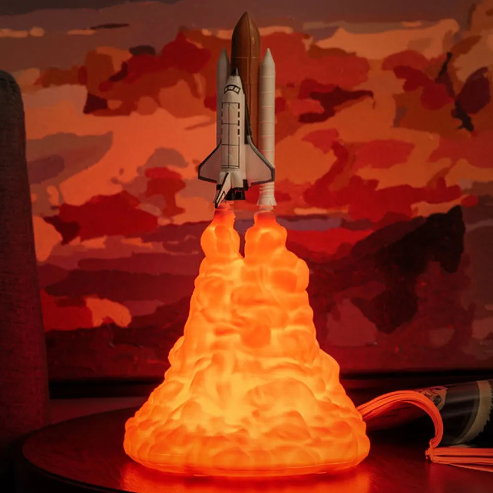 Космический Шаттл лампа с 3D рисунком рандомная детская прикроватная для