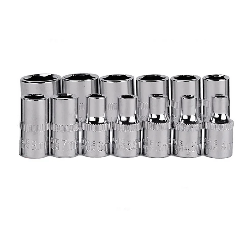 46pcs/set Car Repair Tools Socket Set 1/4'' Drive Ratchet Wrench Spanner Screwdrive Hex Kits Household Combination Hand Tool |