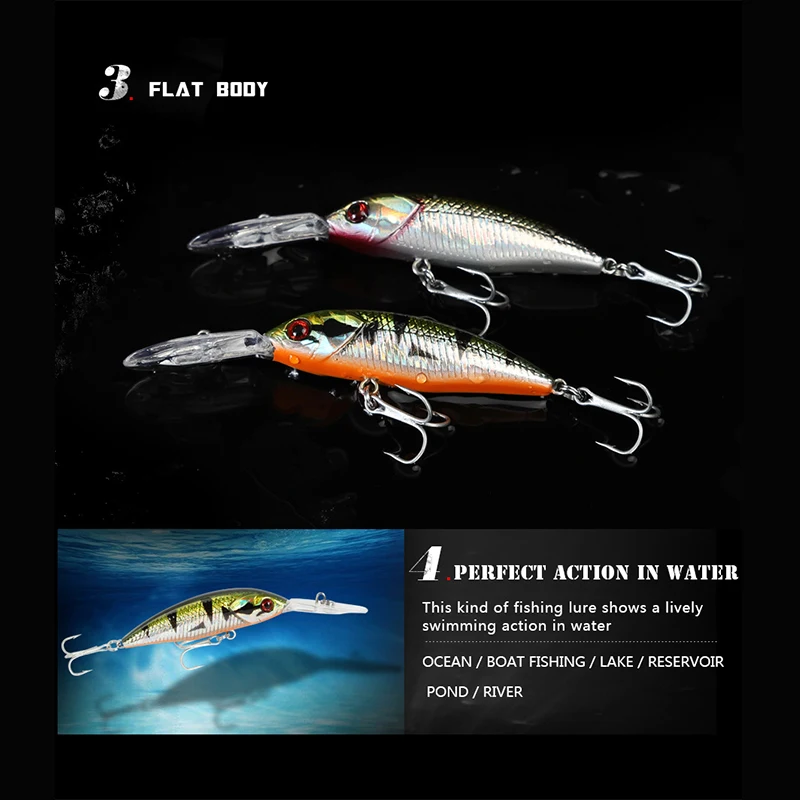 Bassland длинная губа minnow 5 г 80 мм плавающие воблеры рыболовные приманки crankbait жесткая
