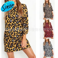 bottom priceforeign trade 2020 new style for autumn and winter womens leopard print daily casual dress