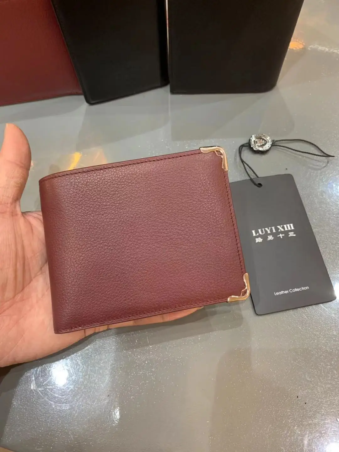 Luxury brand men s cowhide short wallet classic series multi-card position fashion leisure high quality leather wallet LUYI XIII