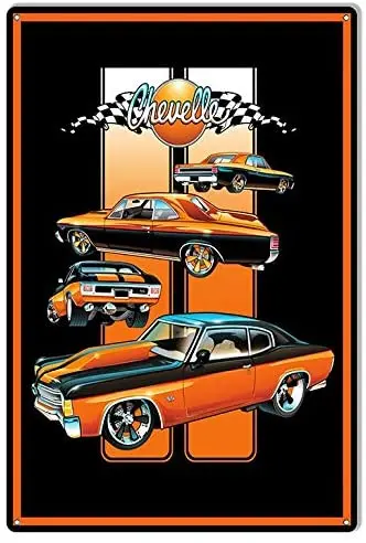 

ArtFuzz Chevelle Hot Rod Garage Shop Metal Sign by Bernard Oliver 12x16