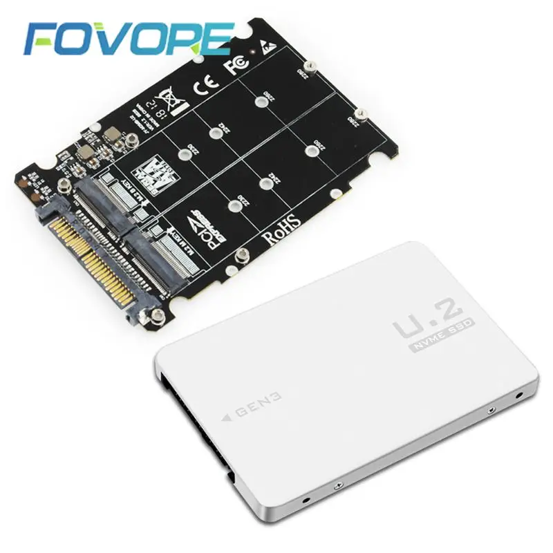 M.2 SSD U2 адаптер 2 в 1 M2 NVMe SATA подключения по шине CAN NGFF на PCI e U.2 SFF 8639 PCIe конвертер для