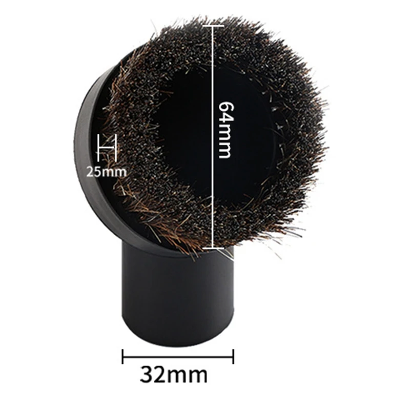 

Dusting Brush Dust Tool Attachment for Vacuum Cleaner Round Horse Hair with Vacuum Cleaner Adapters Vacuum Cleaner