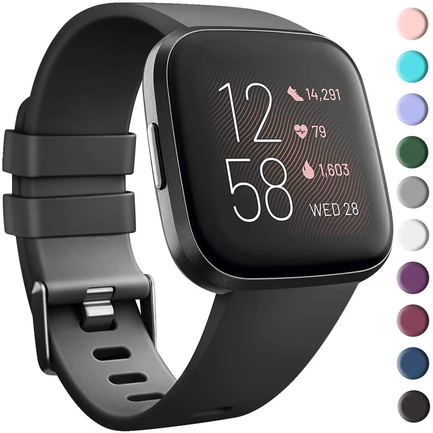 Сменный Браслет Baaletc для Fitbit Versa 1/2 полос спортивный стиль мягкий силиконовый материал для Fitbit умные часы Versa - Цвет: black