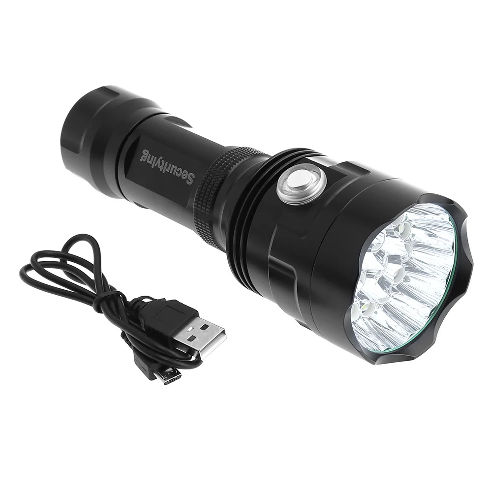 

SecurityIng Super Bright Flashlight 8000 Lumens Waterproof 18x XM-LT6 LED Torch 6 Modes Light Rechargeable for Household Outdoor