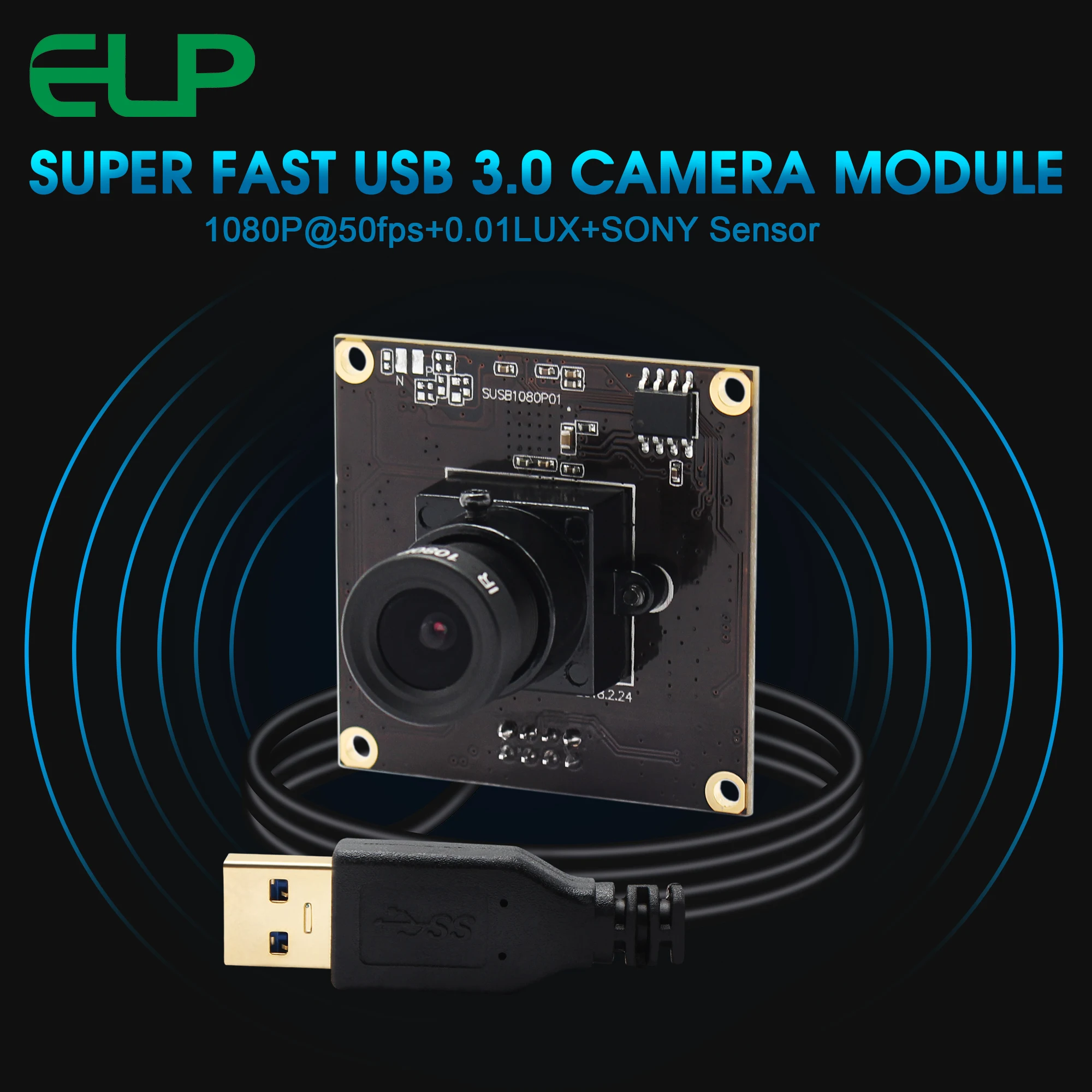 Веб камера ELP Sony IMX291 USB 3 0 MJPEG YUY2 50fps 2 мегапикселя высокоскоростная UVC OTG 1080P Модуль