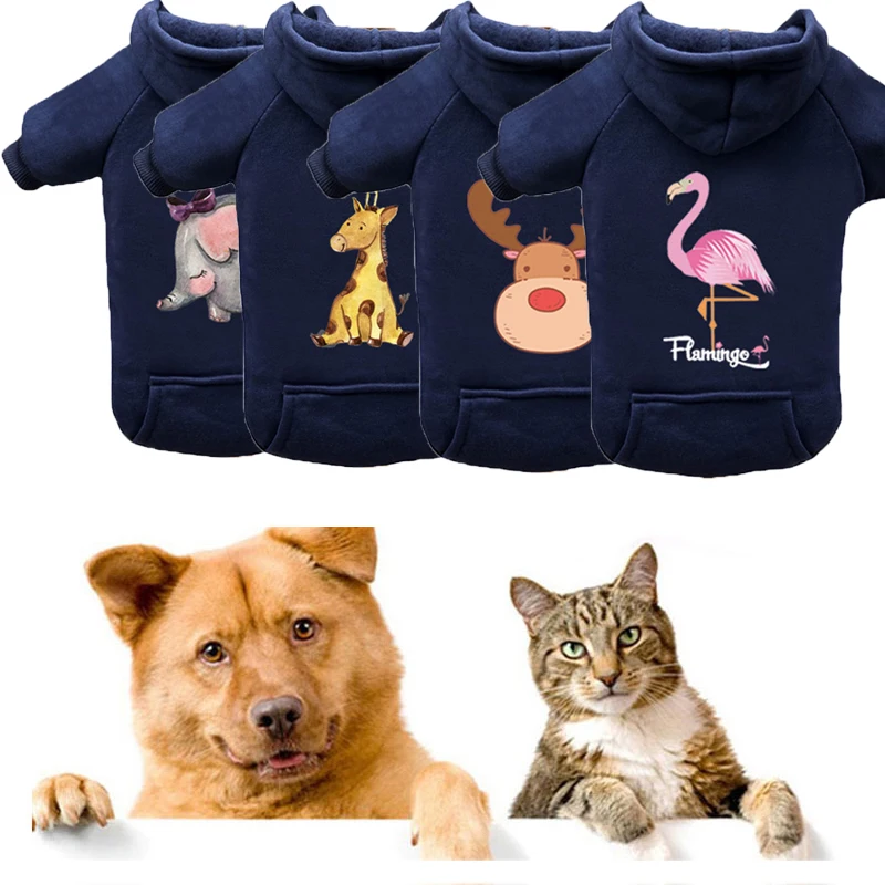 

Dog Clothes Thicken Warm Pet Sweater Autumn Winter Comfortable Plush Cat Puppy Costume Cartoon Dog Clothing for Small Large Dogs
