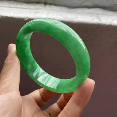 

Zheru jewelry natural Burmese emerald green 54-64mm bracelet, elegant princess jewelry, best gift for mother and girlfriend
