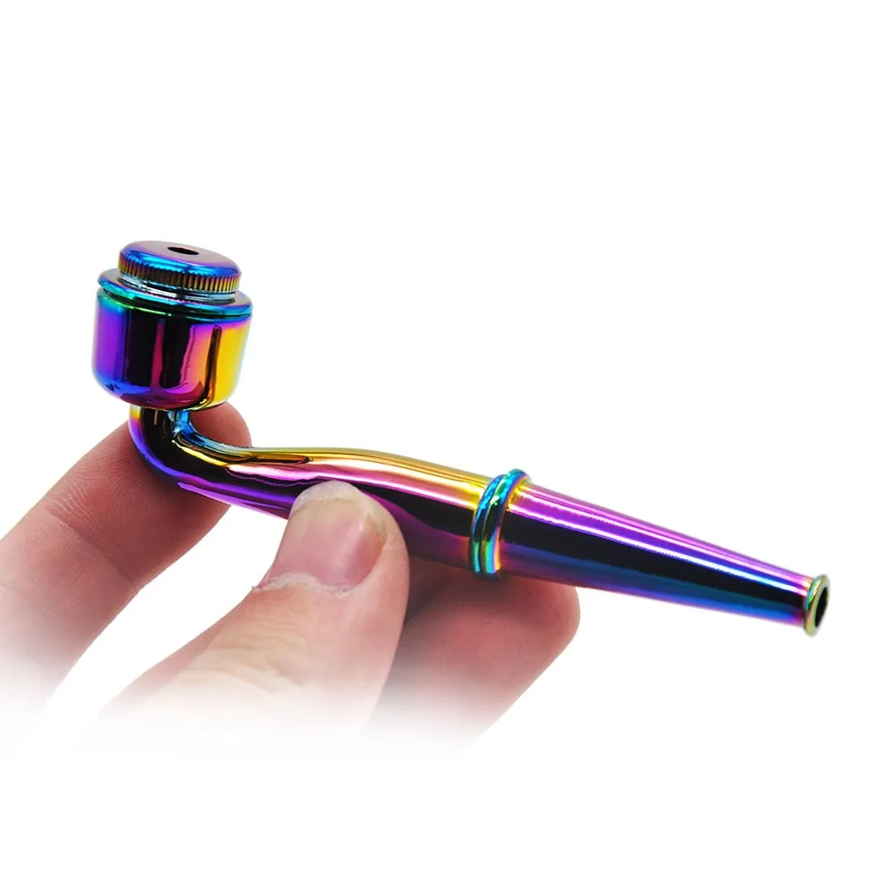 

Metal Zinc Alloy Tobacco Pipes Fit For Smoking Weed Herb 95MM Detachable Bowl Pipe Hand Spoon Pipes Smoker's Grinder Accessories