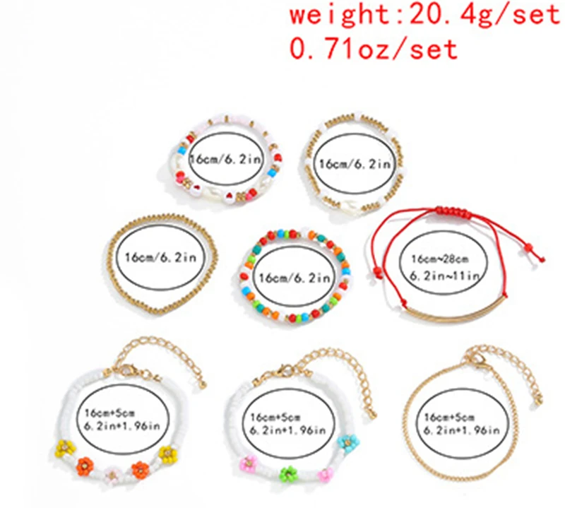 

Fashion Boho Beads Choker Charm Bracelets Womens Pearl Alloy Love Flower Beads Bohemian Bracelets Bangles Jewelry For Girls