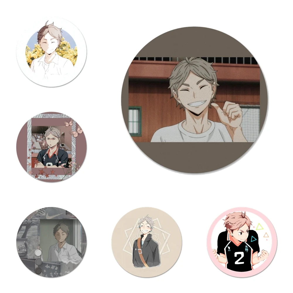 

Значки с надписью sugawara koushi Haikyuu значок значки металлические значки для украшения одежды рюкзака