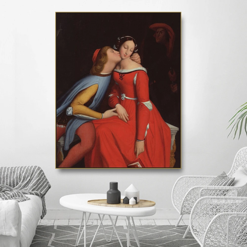 

Cassisy Canvas Oil Painting《Raphael and La Fornarina》Jean-Auguste-Dominique Ingres Artwork Picture Wall Decor Home Decoration