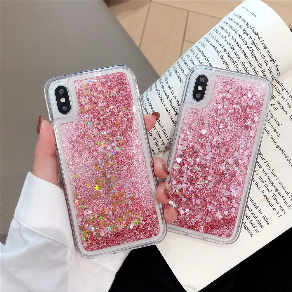 Модный жидкий Блестящий песок мобильный телефон чехлы для iphone 6 6s 5 S SE 7 8 Plus X XR XS Max