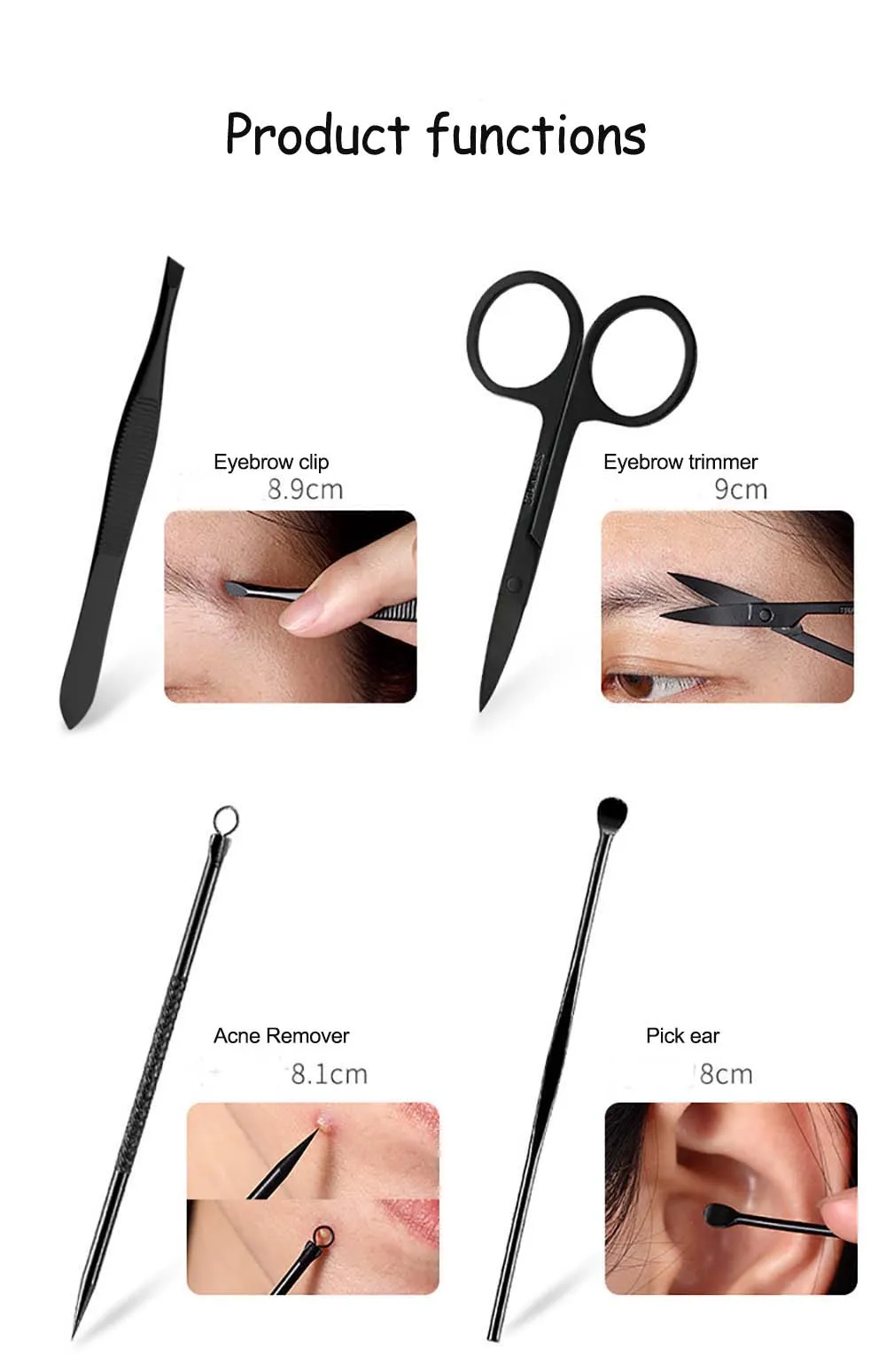 8 шт Нержавеющая сталь кусачки для ногтей набор профессиональных ножниц костюм