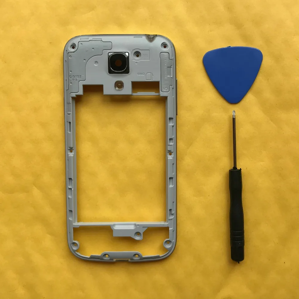 Для Samsung Galaxy S4 mini i9190 i9192 i9195 оригинальный телефон Серебряная средняя рамка Корпус