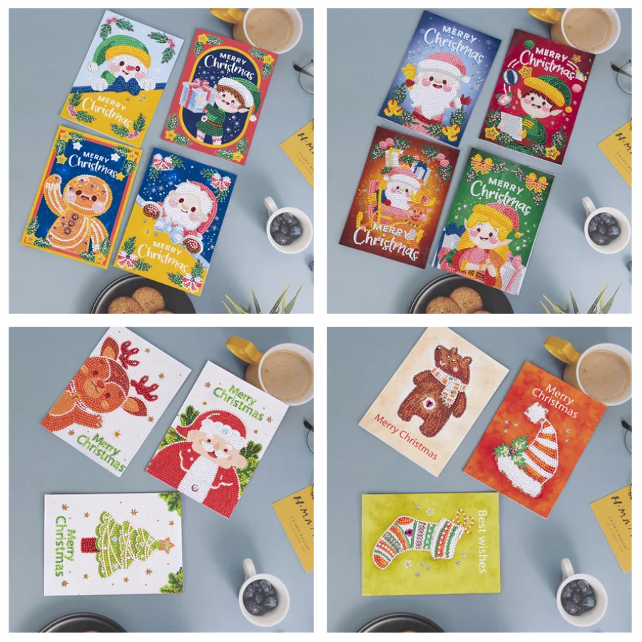 

3/4 шт., открытки со стразами