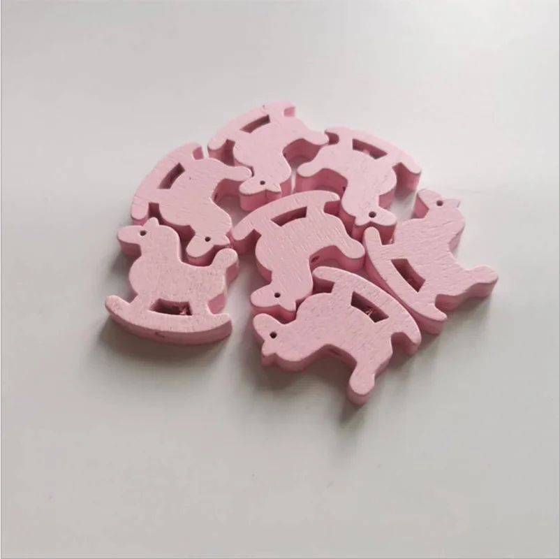 

DIY 50Pcs Colorful Wooden Horse Wooden Beads Children's Educational Handmade Custom Crafts Decorations Baby Toys Accessories