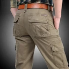 Брюки-карго мужские тактические, мешковатые штаны с несколькими карманами, повседневные брюки в стиле милитари, армейские хлопковые джоггеры Plsu, размер 44, на весну-осень