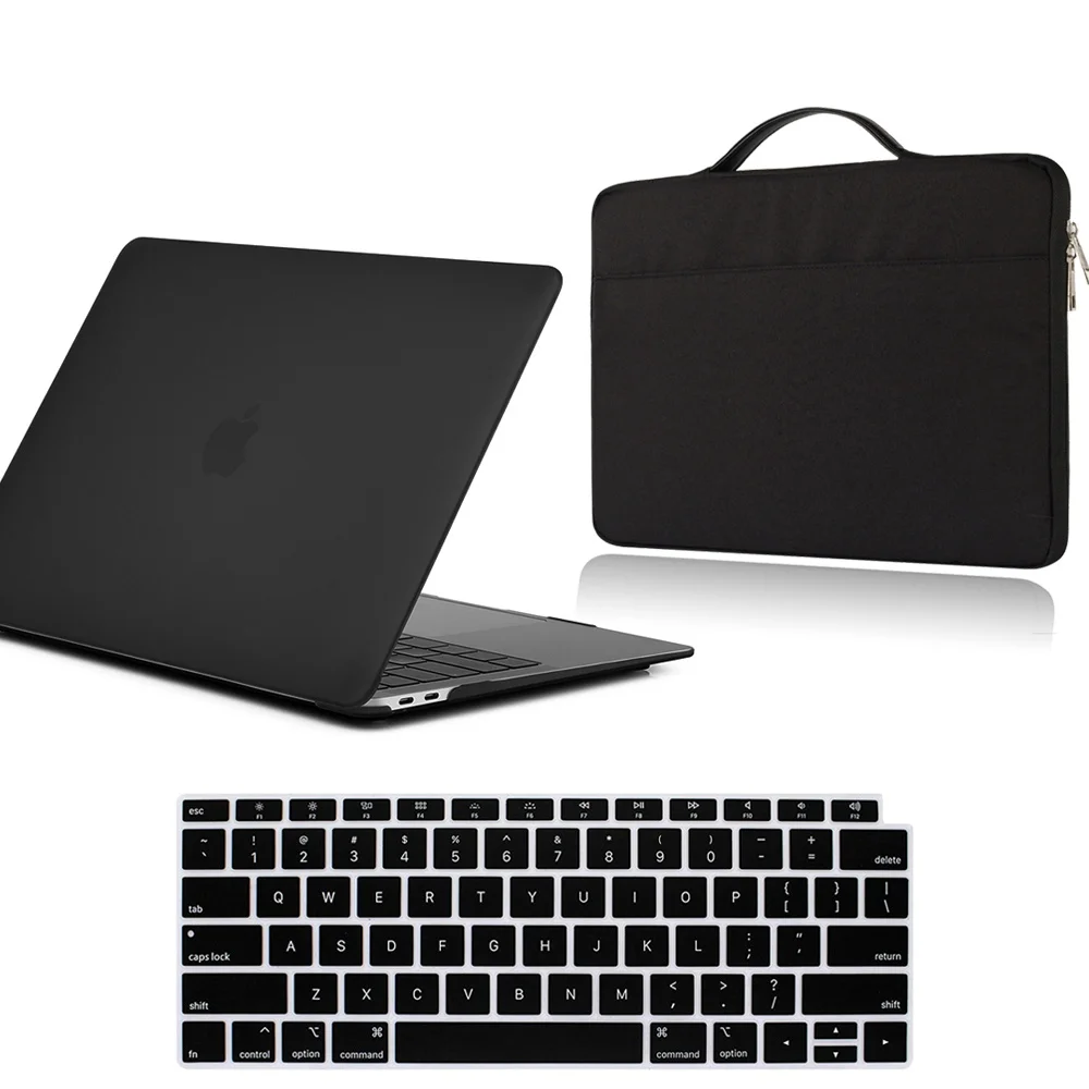 

Чехол для Apple Macbook Air 13/11/Macbook Pro 13/15 дюймов, Жесткий Чехол, защитный чехол + чехол для клавиатуры + сумка для ноутбука