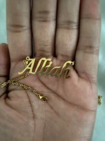 customized name necklace nameplate necklaces custom stainless steel old english style personalized jewelry gifts letter