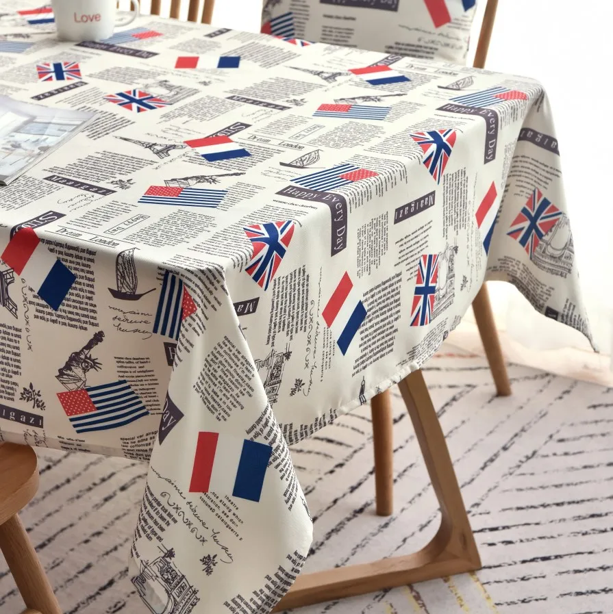 

British Flag Prints Tablecloth Waterproof Rectangular Oilproof Tablecloths TV Cabinet Kitchen Party Dector Table Cover