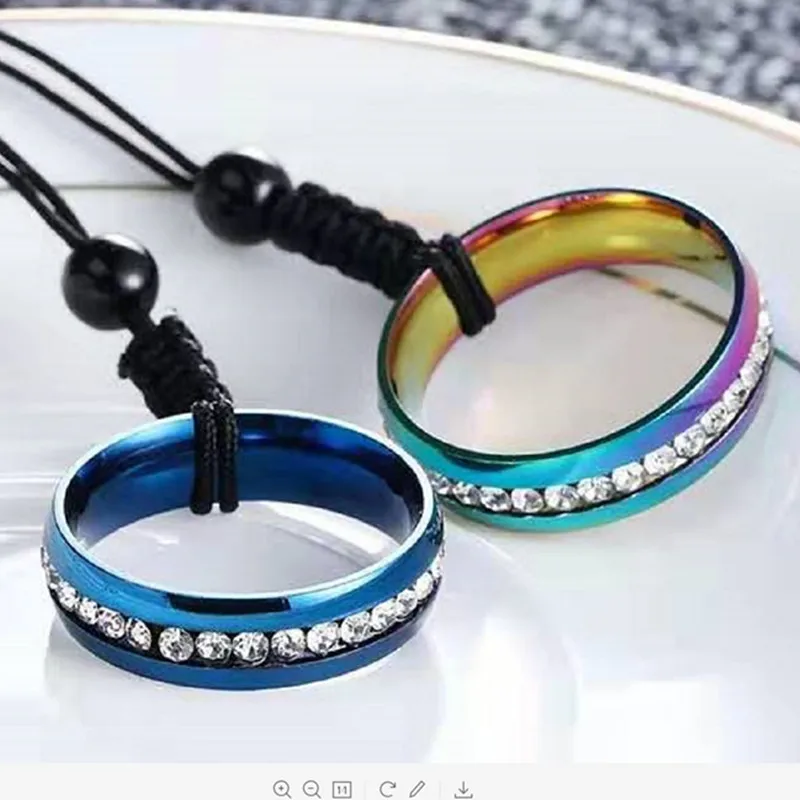 

Original DIY new mobile phone ring buckle titanium steel mobile phone lanyard ring ice diamond metal couple lanyard cute ring