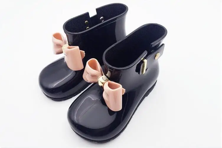 Mini Melissa/непромокаемые резиновые сапоги для девочек с бантиком Новинка 2020 года