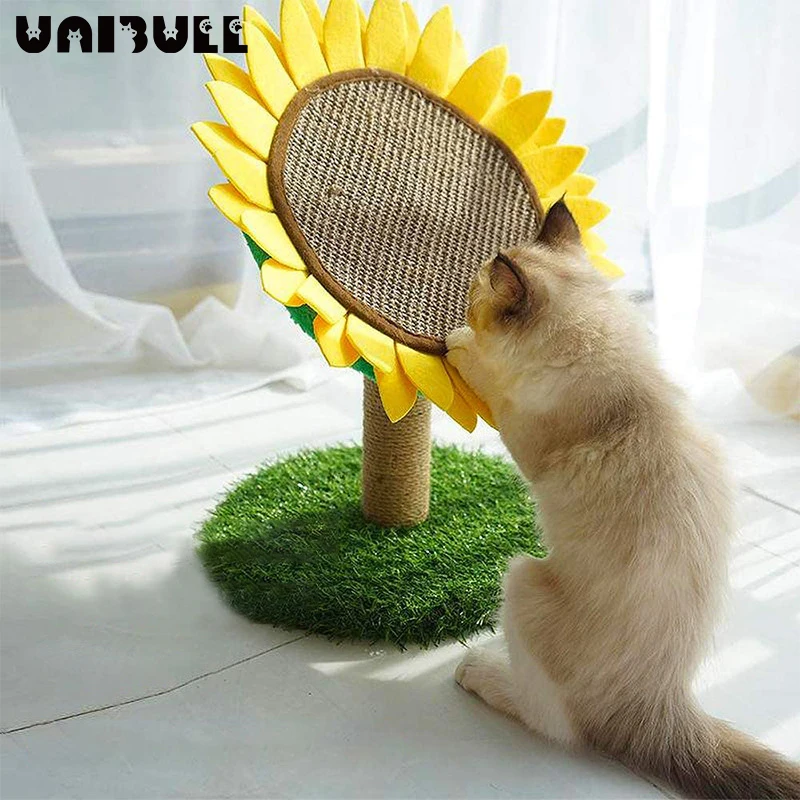 

Sunflower Pet Cat Tree Toy with Ball Scratching Post for Cat Kitten Climbing Mushroom Condo Protecting Furniture Fast Delivery