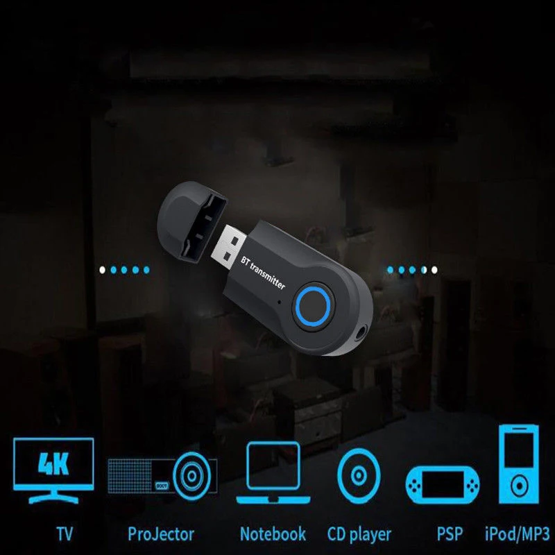 3 5 мм USB Bluetooth передатчик стерео аудио музыкальный Ключ адаптер для ТВ