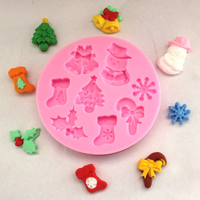 1 шт. Рождественская в форме снеговика fondant (сахарная) силиконовая форма для