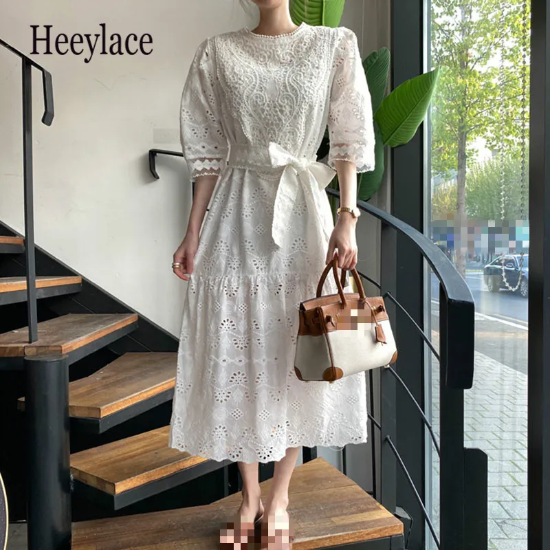 90s платье элегантное в стиле ретро тяжелые кружевные цветочные платья с крючками