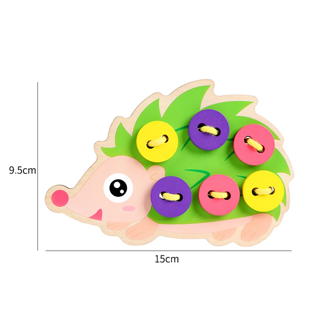 

Kids Wear Button Threading Board Handmade Toys Children Wear Button Threading Wood Bead Blocks for Kids Children Fun Gift