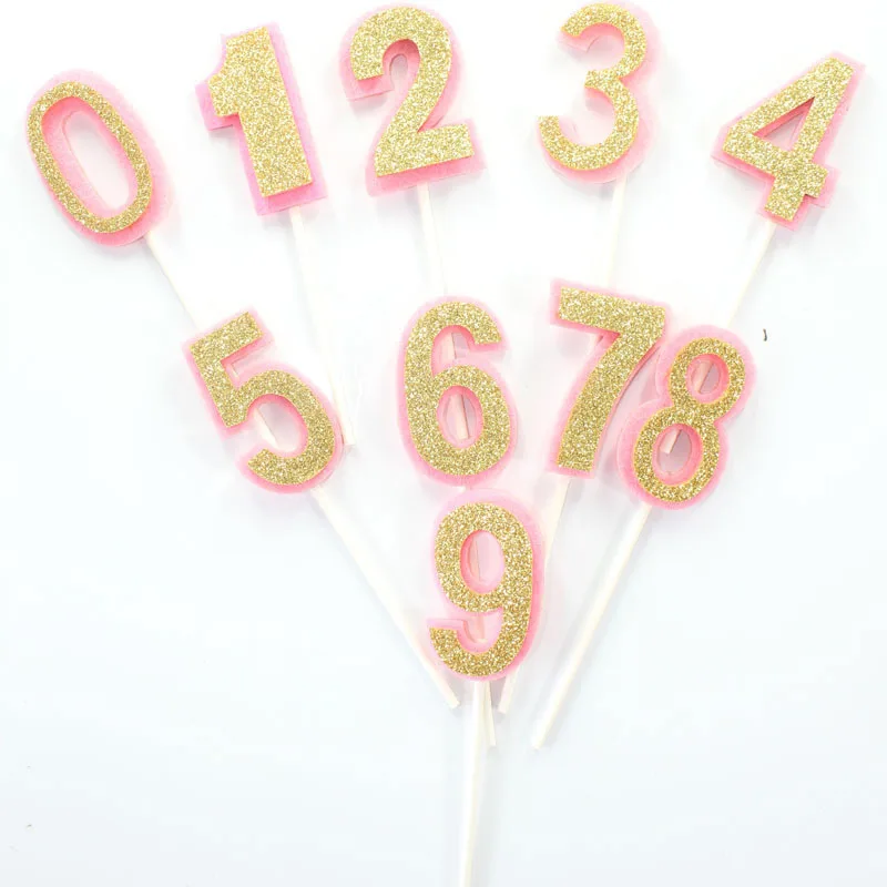 

Cake Insert Birthday Party Number Glitter Gold Crown Topper for Kids Girls Boy Birthday Party Cake Topper Insert Decoration