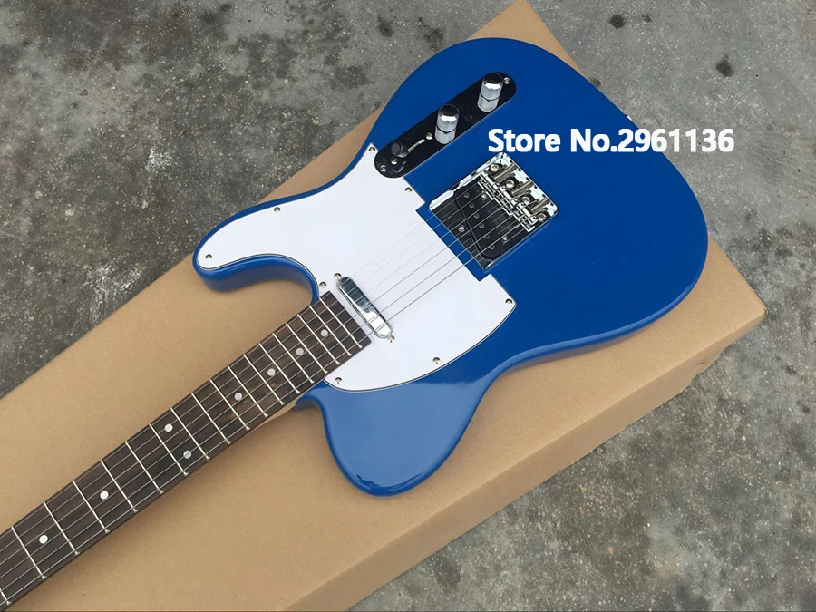 Высокое качество электрогитары TL стиль липа корпус с кленовым горлом синий цвет