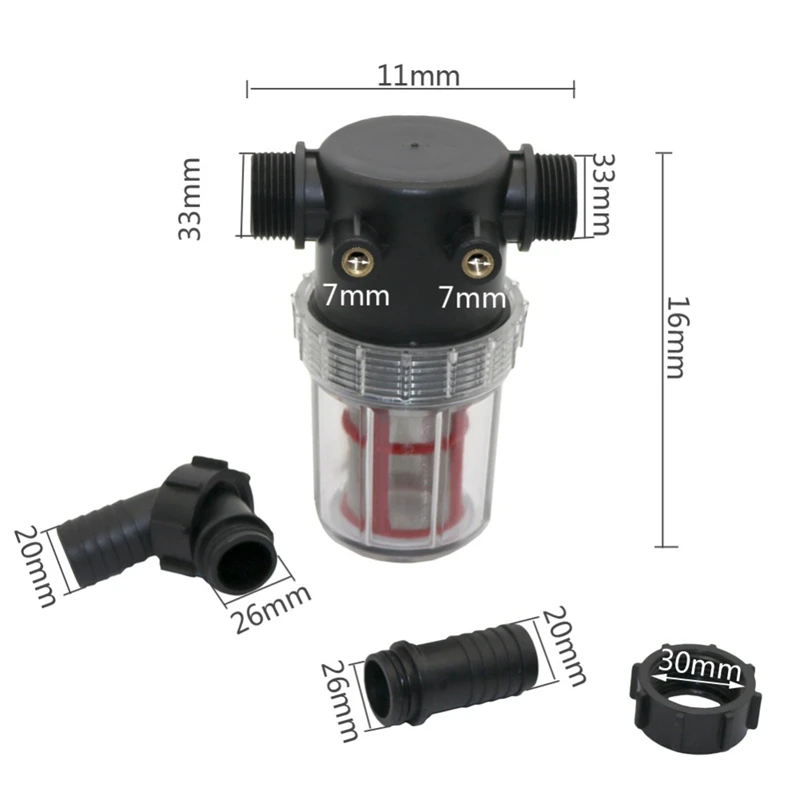 20Mm 50 Mesh Stainless Steel Large Flow Visible Filter Transparent Water Pipe Pre-Filter Garden Irrigation Agriculture Tool | Дом и сад