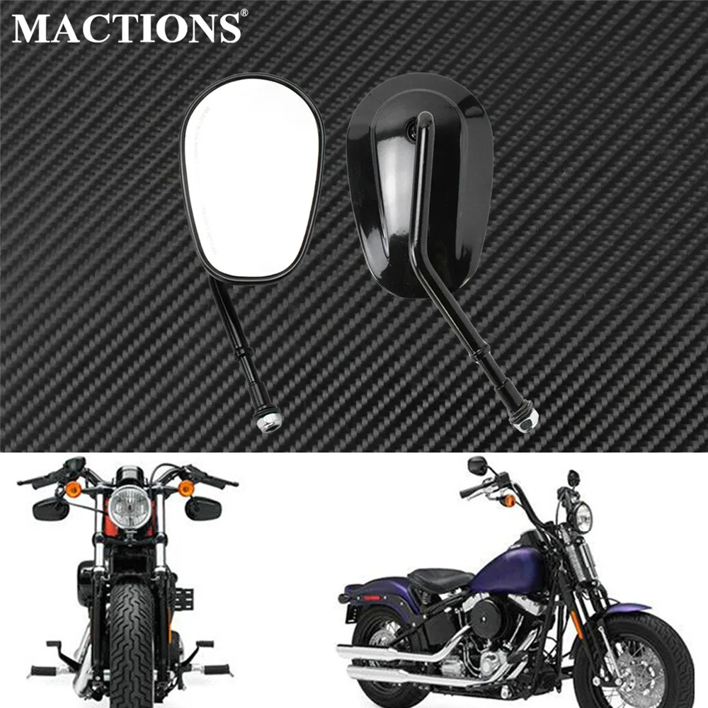 

Motorcycle Universal Rear Side Mirror Gloss Black Mirrors 8mm For Harley Touring Sportster XL Softail Bobber Chopper Fat Boy