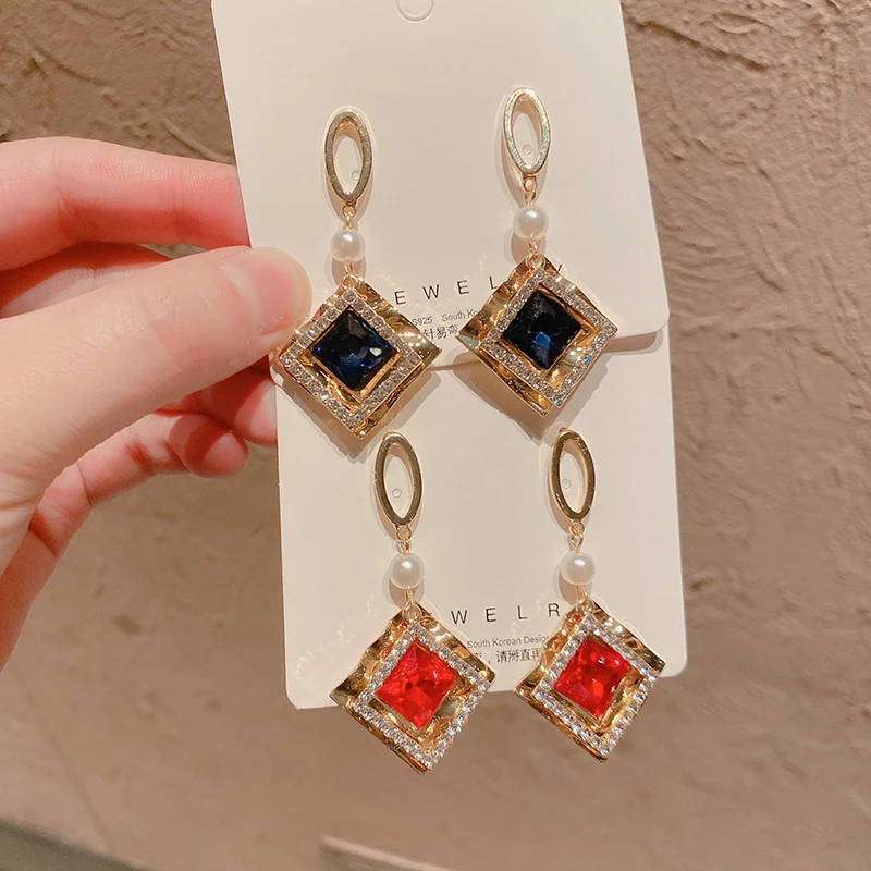 

Hanging earrings Geometric Earrings Exaggerated Women jewelry 2021 trend exquisite Vintage New Earrings