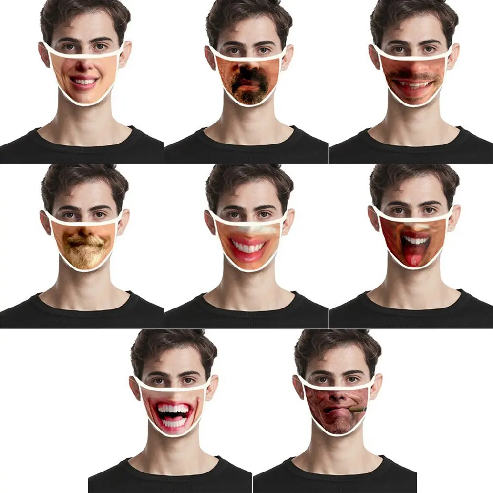 

Funny Personality Facial Expressions Mask Dustproof Cotton Mask Men And Women Printed Mask Hanging Ear Mask