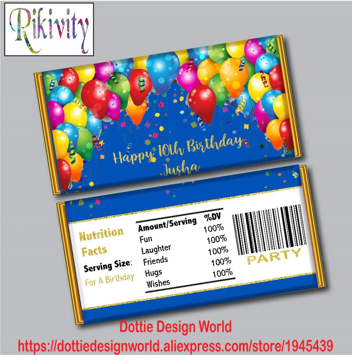 Красочные воздушные шары на день рождения вечерние конфеты бар Hershey шоколадная