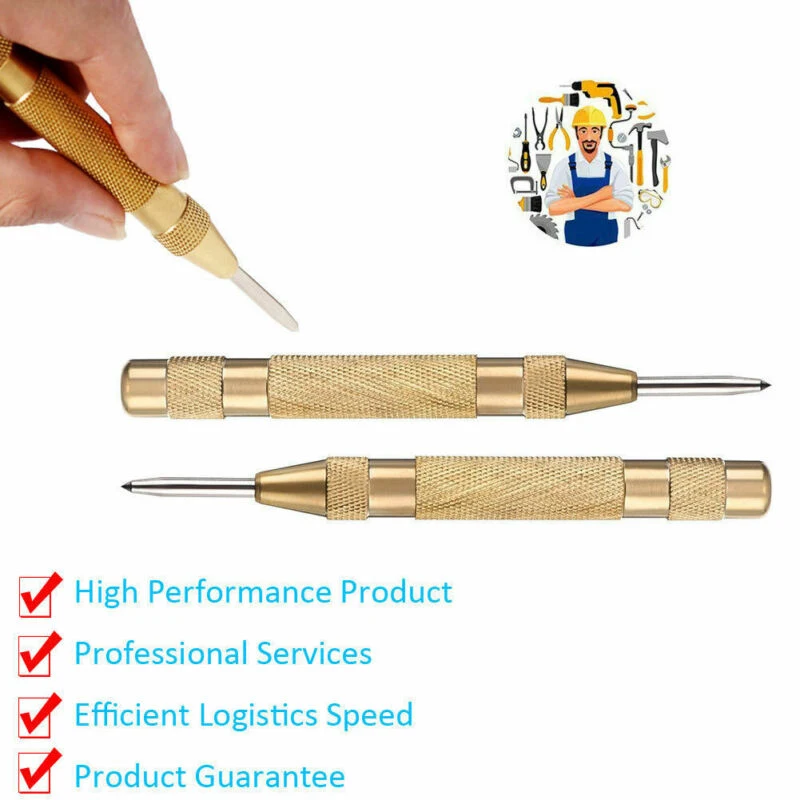 

5 Inch Automatic Center Pin Punch Spring Loaded Marking Starting Holes Durable
