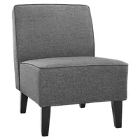 Costway Accent Chair Armless Contemporary Dining Chair Living Room Furniture Gray